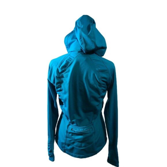 Athleta Half Mile Reflective Hoodie Women’s Small Blue Full Zip Running Jacket - Picture 3 of 11